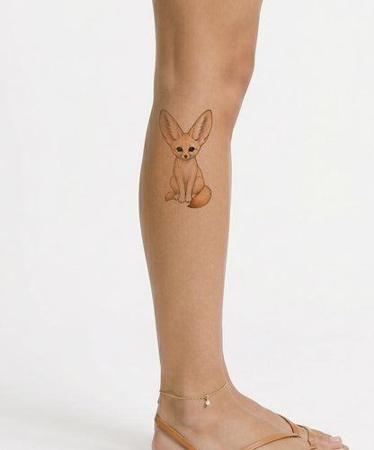 Watercolor Fennec Fox Tattoo Design