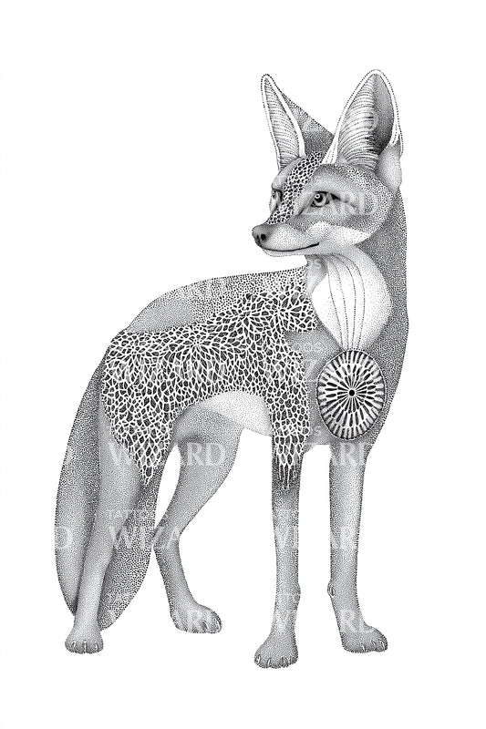 Fennec Fox Pattern Tattoo Design