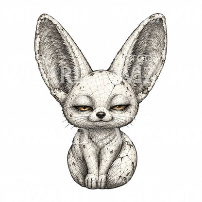Ilustração de tatuagem de retrato de feneco