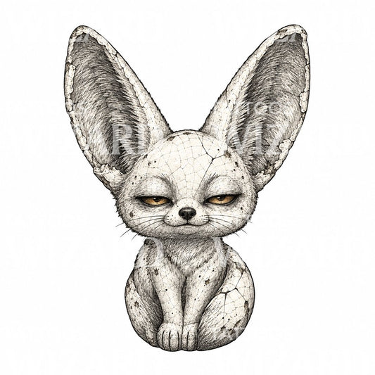 耳廓狐肖像纹身插画