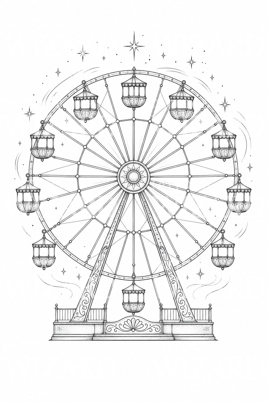 Ferris Wheel Tattoo Design
