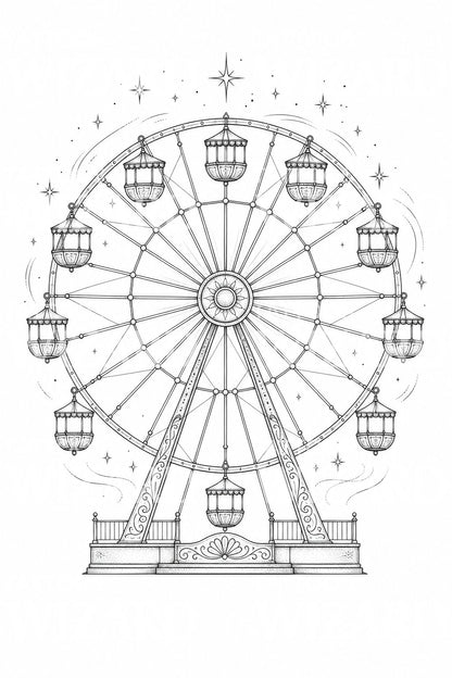 Ferris Wheel Tattoo Design