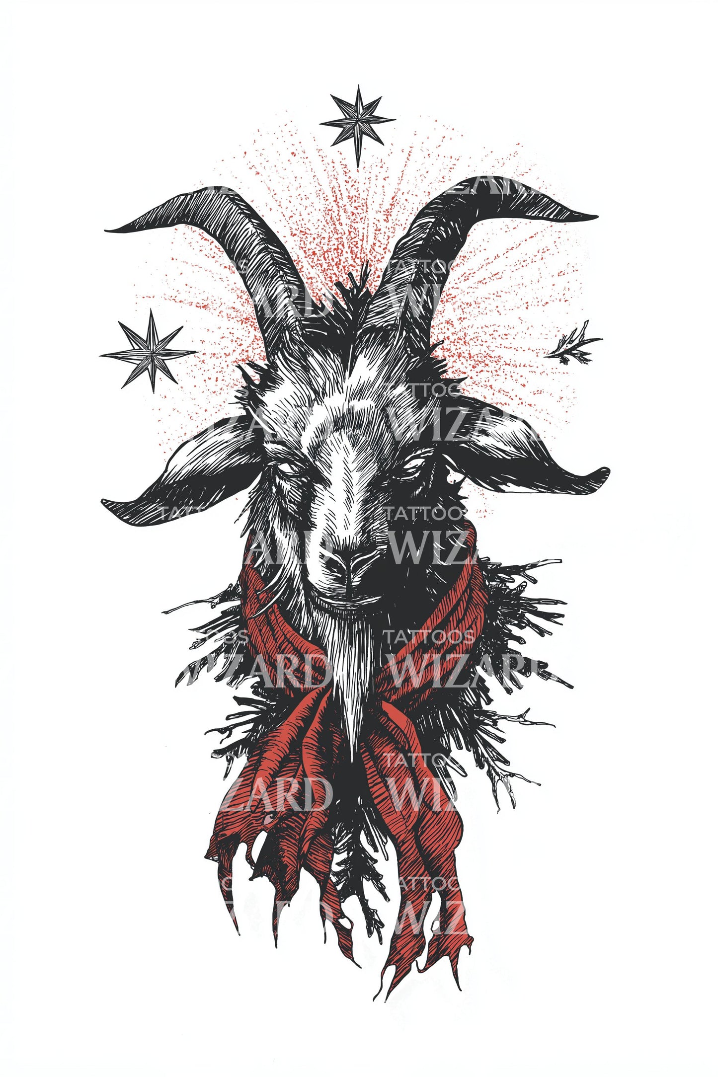 Festive Krampus Scarf Tattoo Design