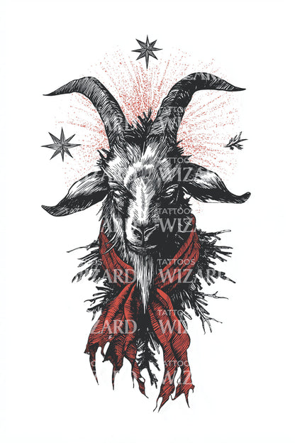 Festive Krampus Scarf Tattoo Design