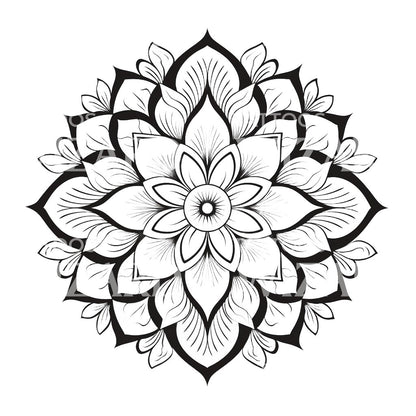 Blackwork Mandala Tattoo Design