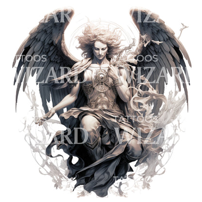 Hermes Angel Greek God Tattoo Design