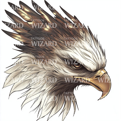 Fierce Thunderbird Profile Tattoo Design
