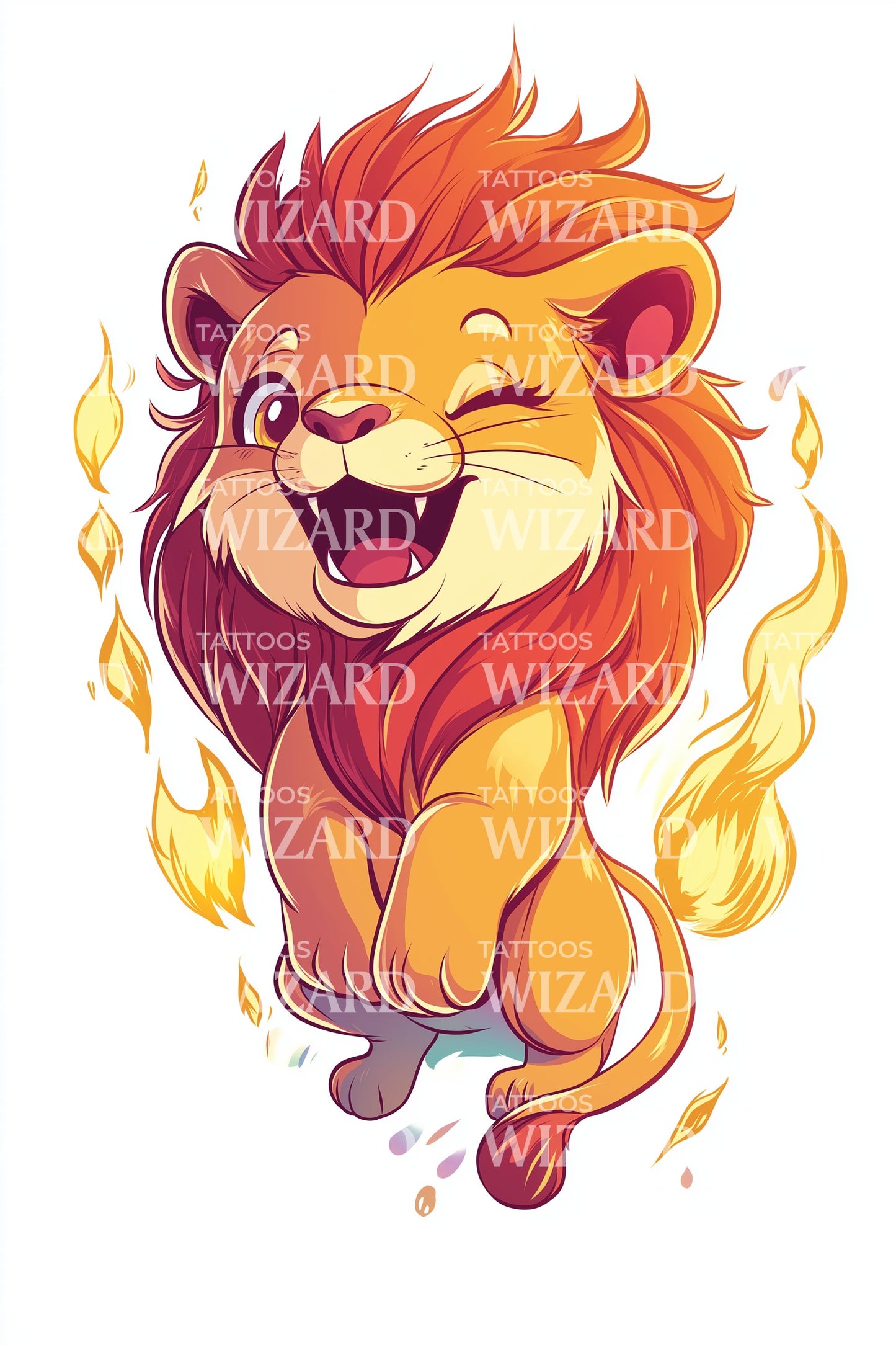 Desenho de Tatuagem de Coragem do Cubo Flamejante