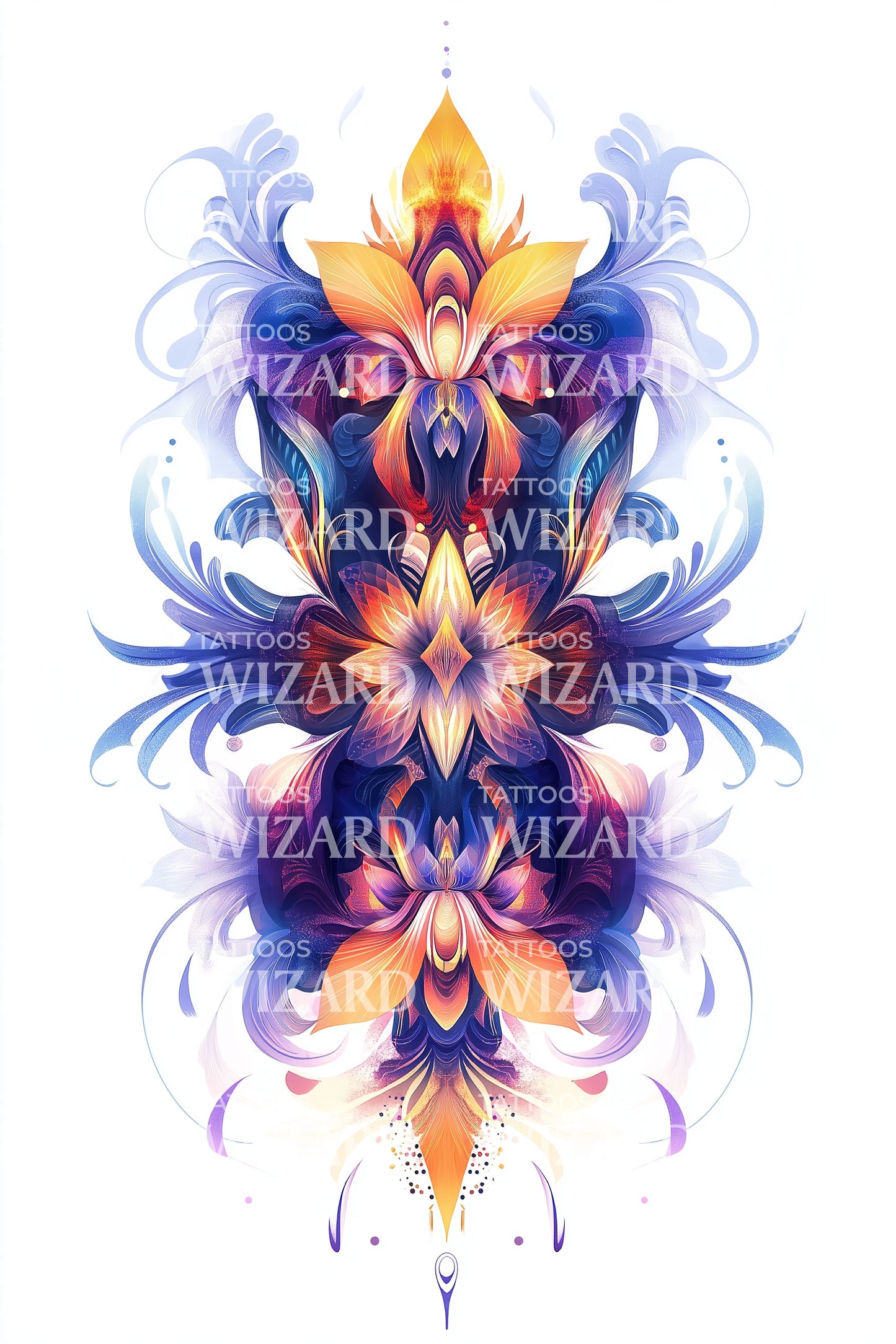 Diseño de tatuaje Flor de Espejo Ardiente