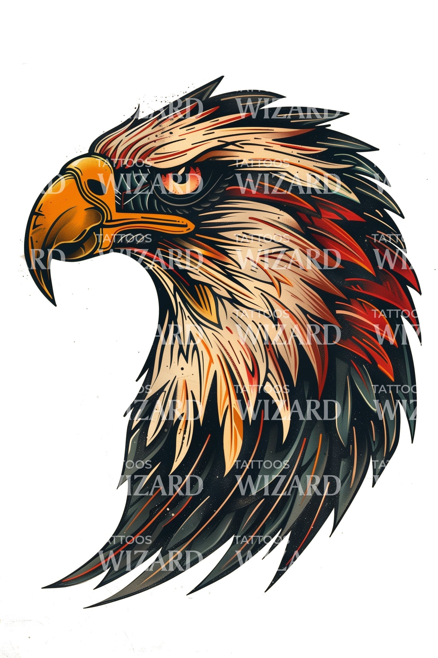 Old School Bald Eagle Tattoo Idea