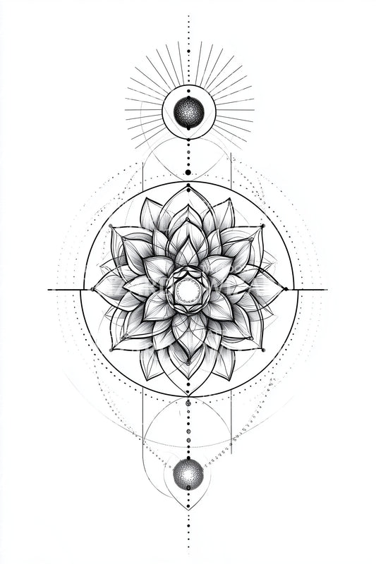 镂空莲花蕾丝纹身设计