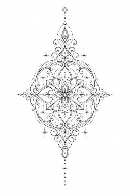 Filigree Pendant Mandala Tattoo Design