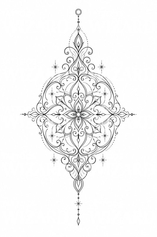 Filigree Pendant Mandala Tattoo Design