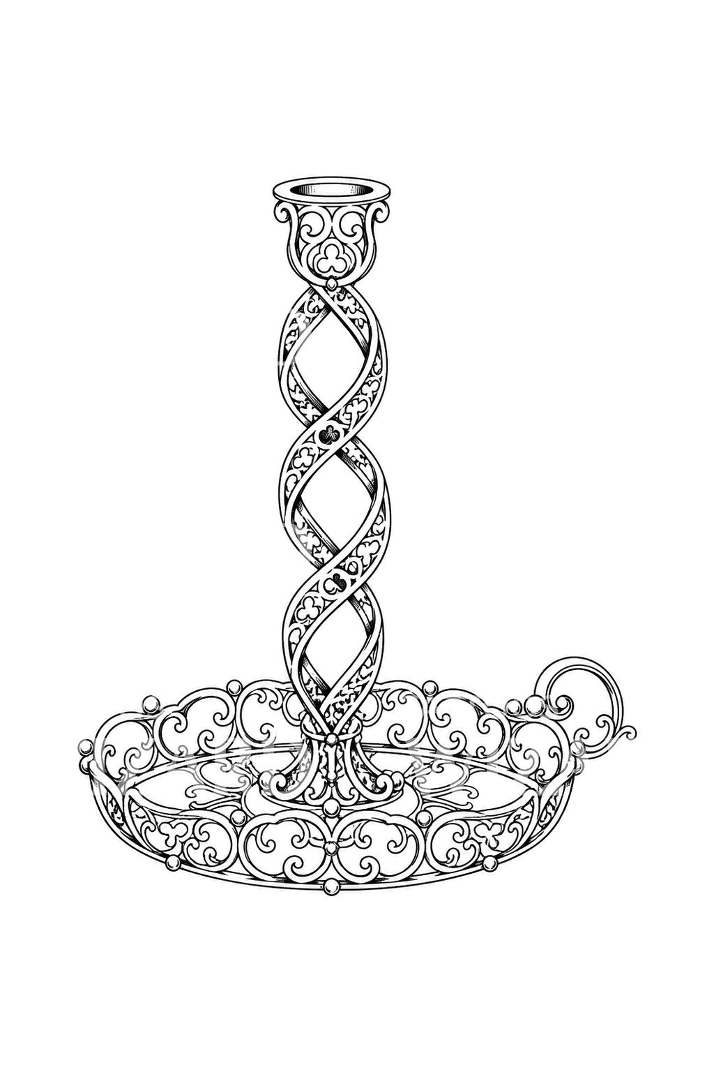 Desain Tato Lilin Lancip Filigri