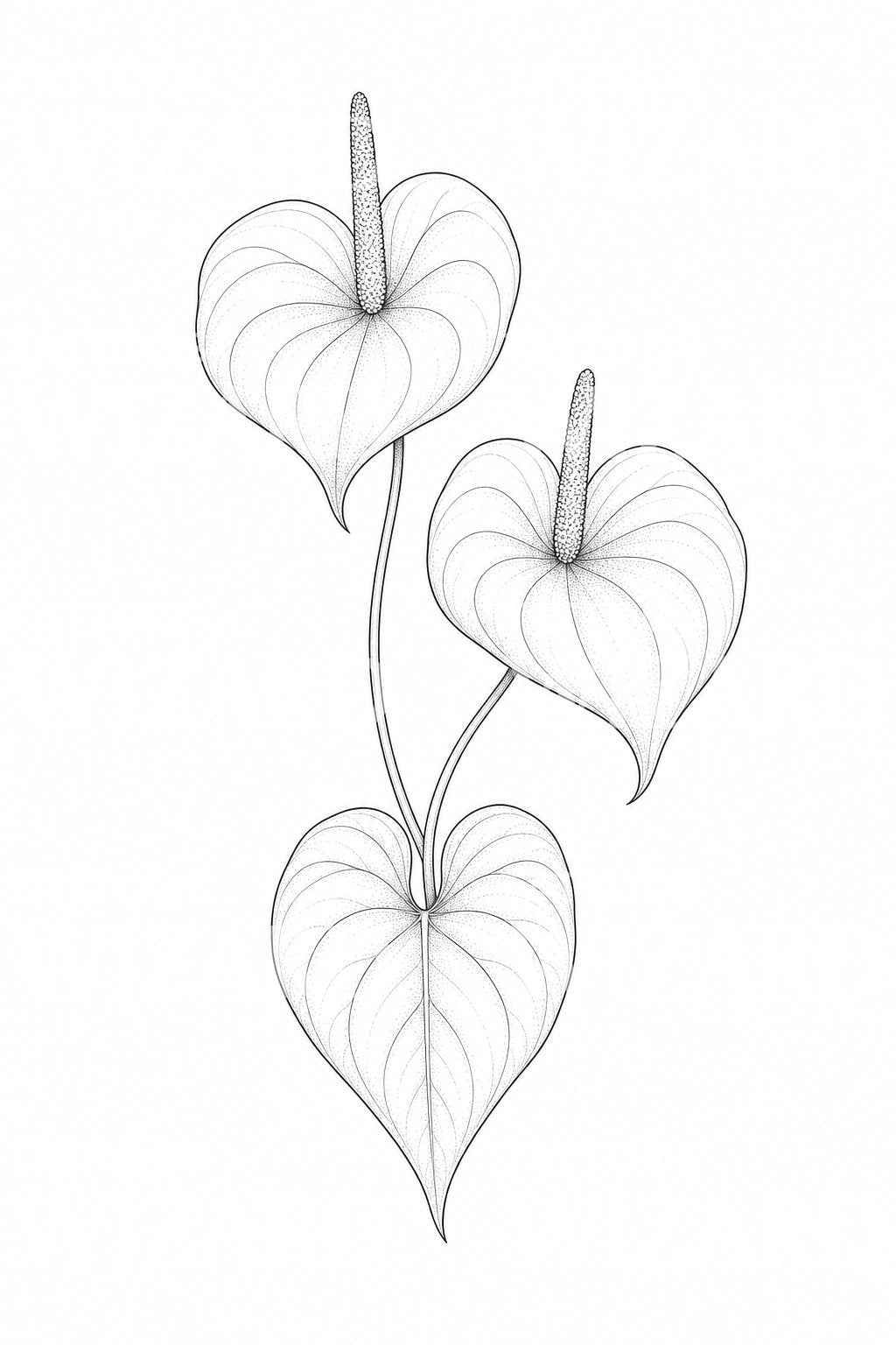 Fine Line Anthurium Tattoo Idea