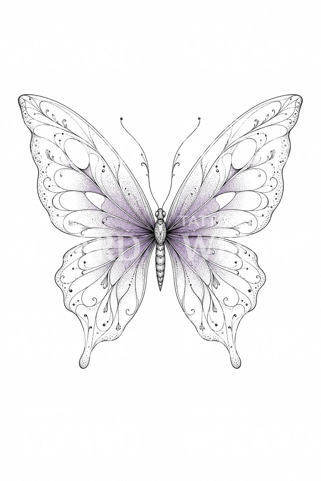 Fine Line Butterfly Tattoo Design