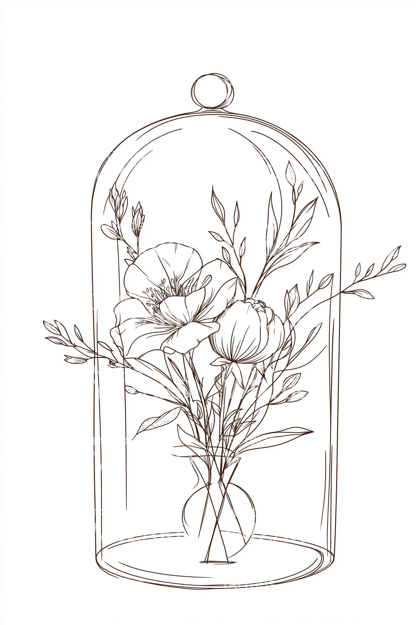 Fine Line Cloche Tattoo Design