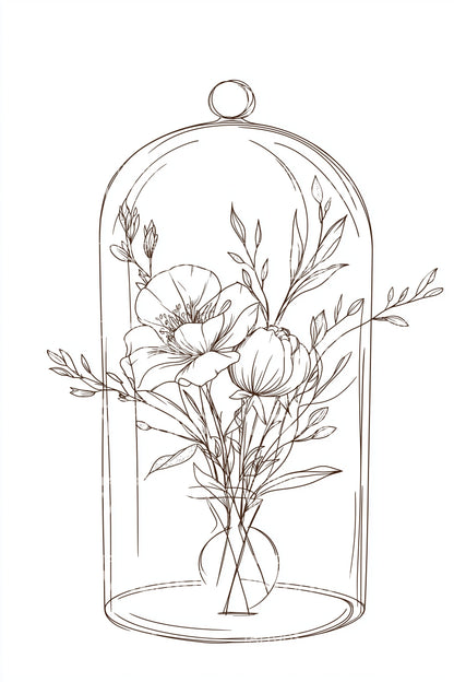 Fine Line Cloche Tattoo Design