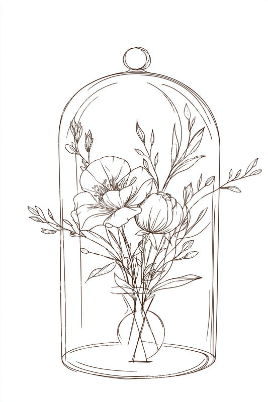 Fine Line Cloche Tattoo Design