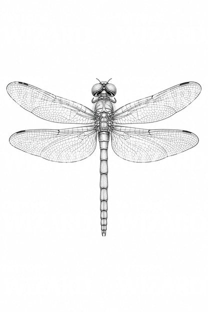Fine Line Dragonfly Tattoo Idea