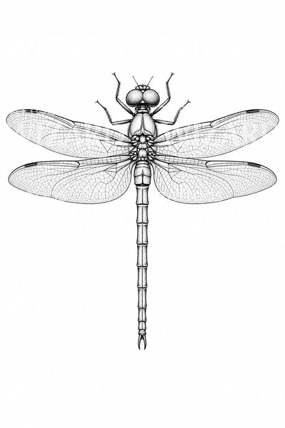 Fine Line Dragonfly Tattoo Idea