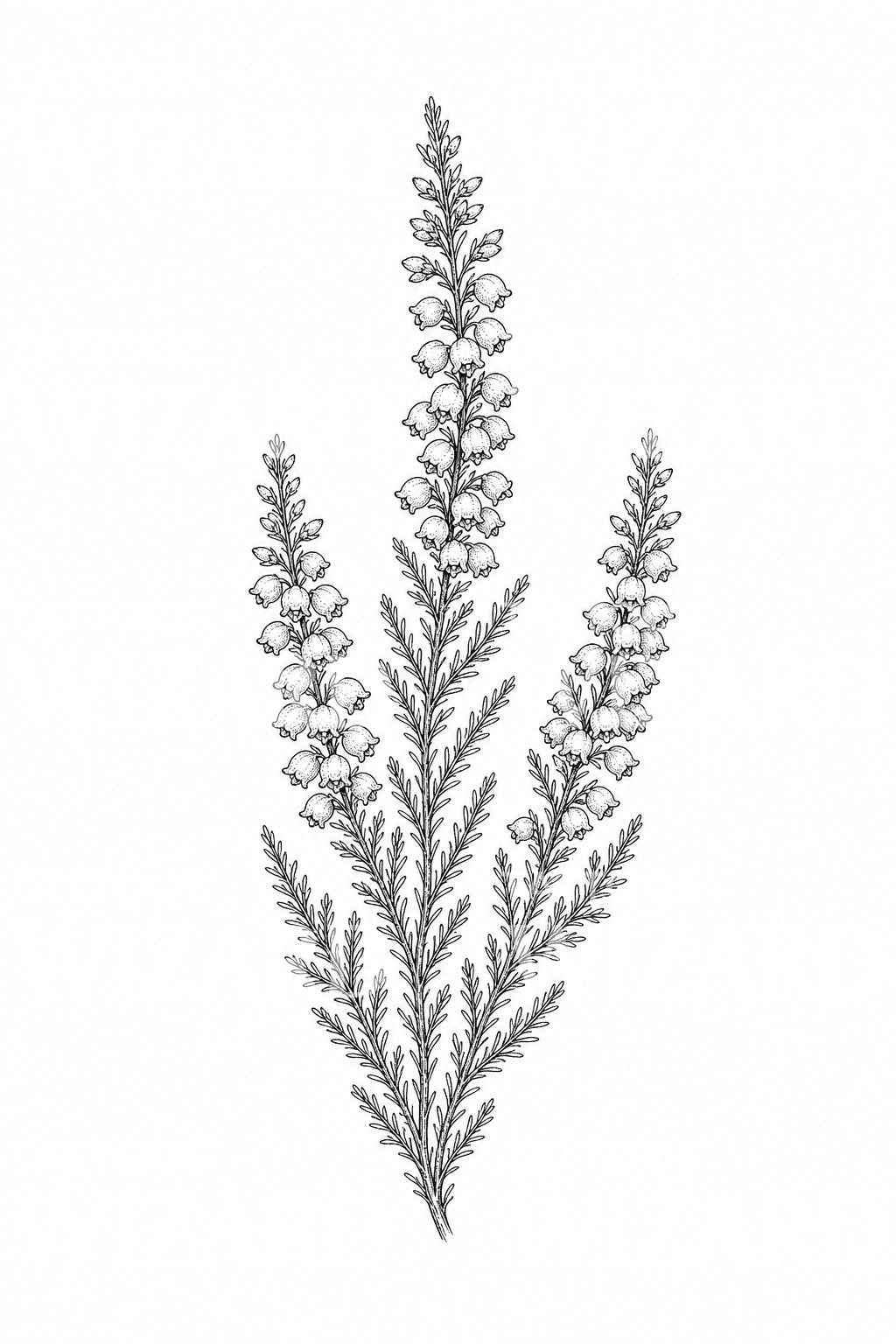 Fine Line Heather Tattoo Design