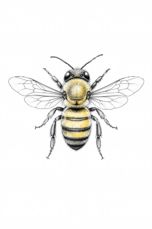 Fine-Line Honigbiene Tattoo-Design