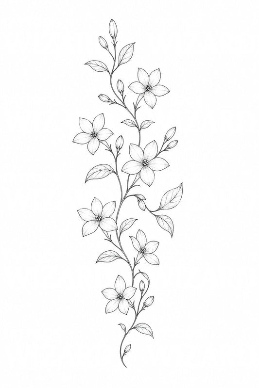 Fine-Line-Tattoo-Idee mit Jasminranke