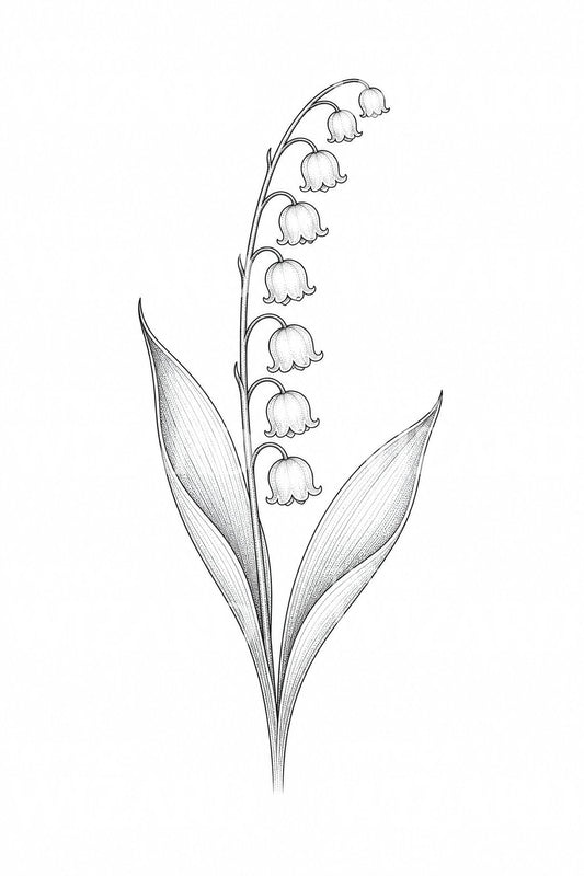 Fine Line Lily of the Valley Tattoo Design