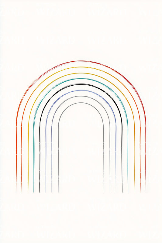 Fine Line Minimal Rainbow Tattoo Design