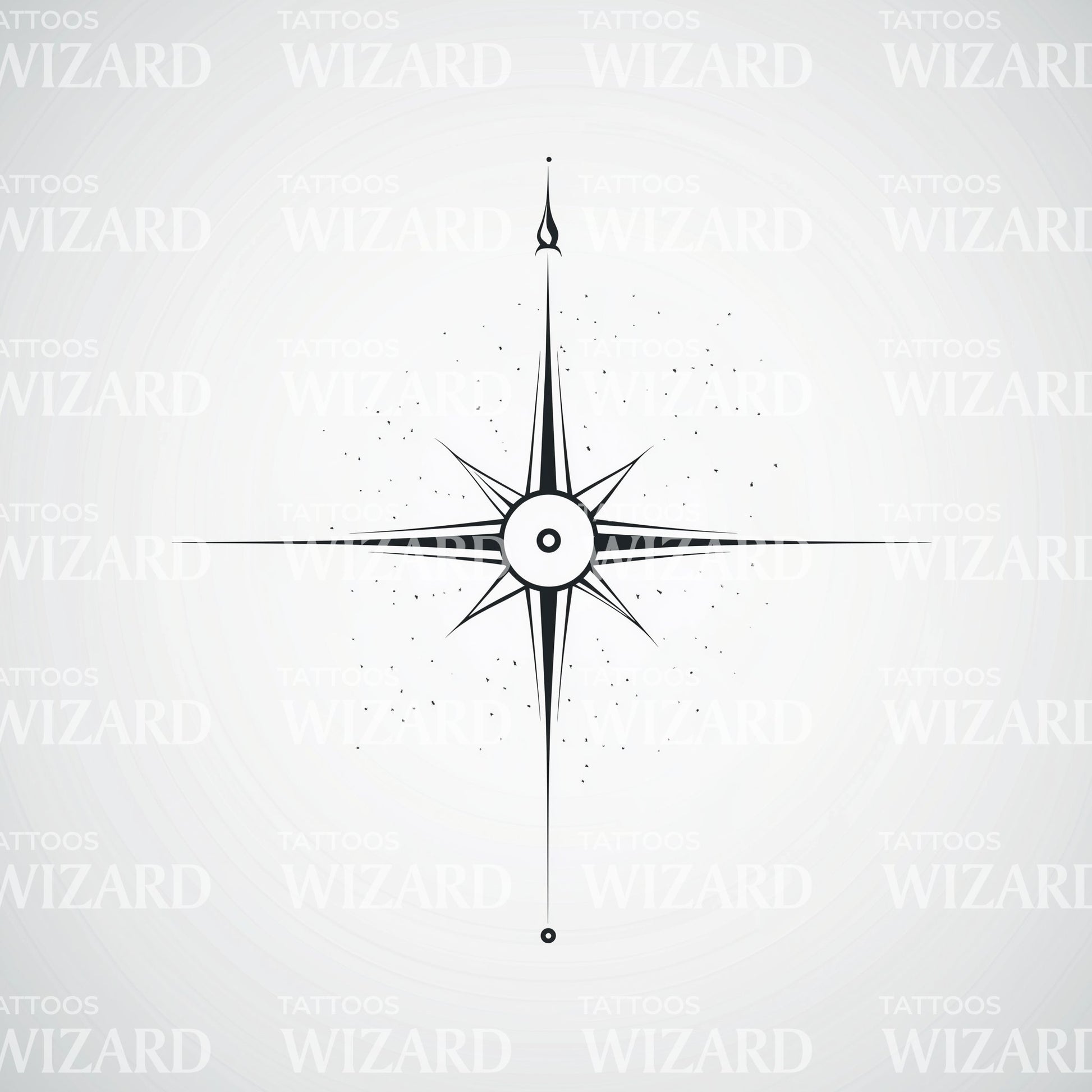 Compass Fine Line Fine Line North Compass Tattoo Illustration – Tattoos Wizard Designs