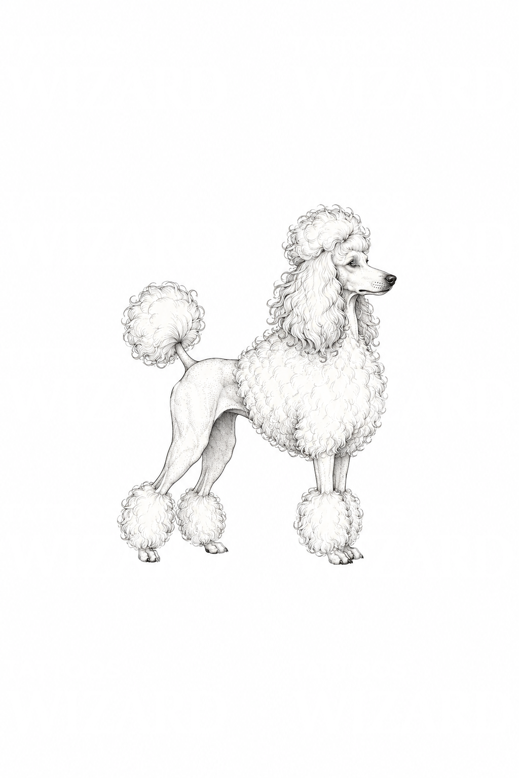 Fine Line Standard Poodle Tattoo Design