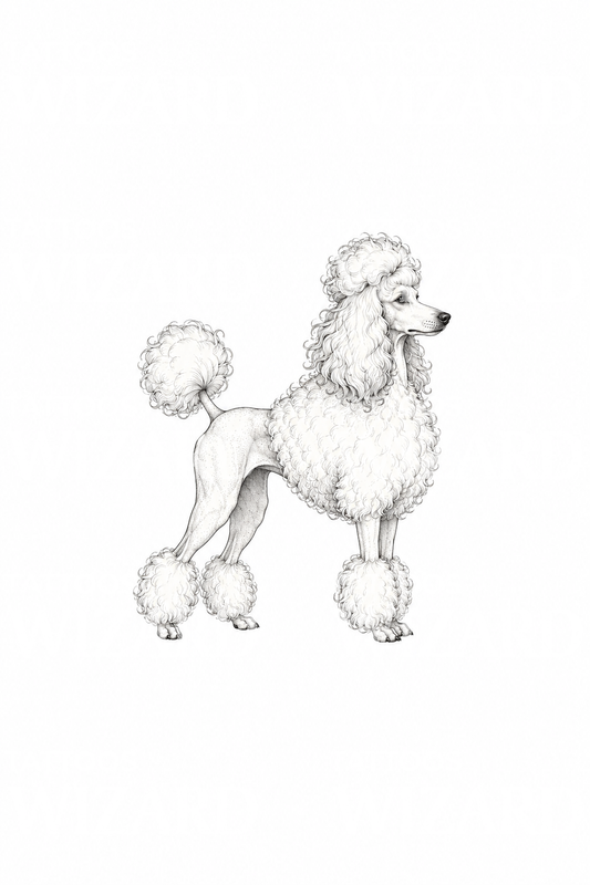 Fine Line Standard Poodle Tattoo Design