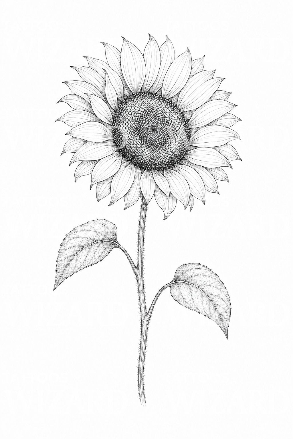 Fine Line Sonnenblumen Tattoo Design