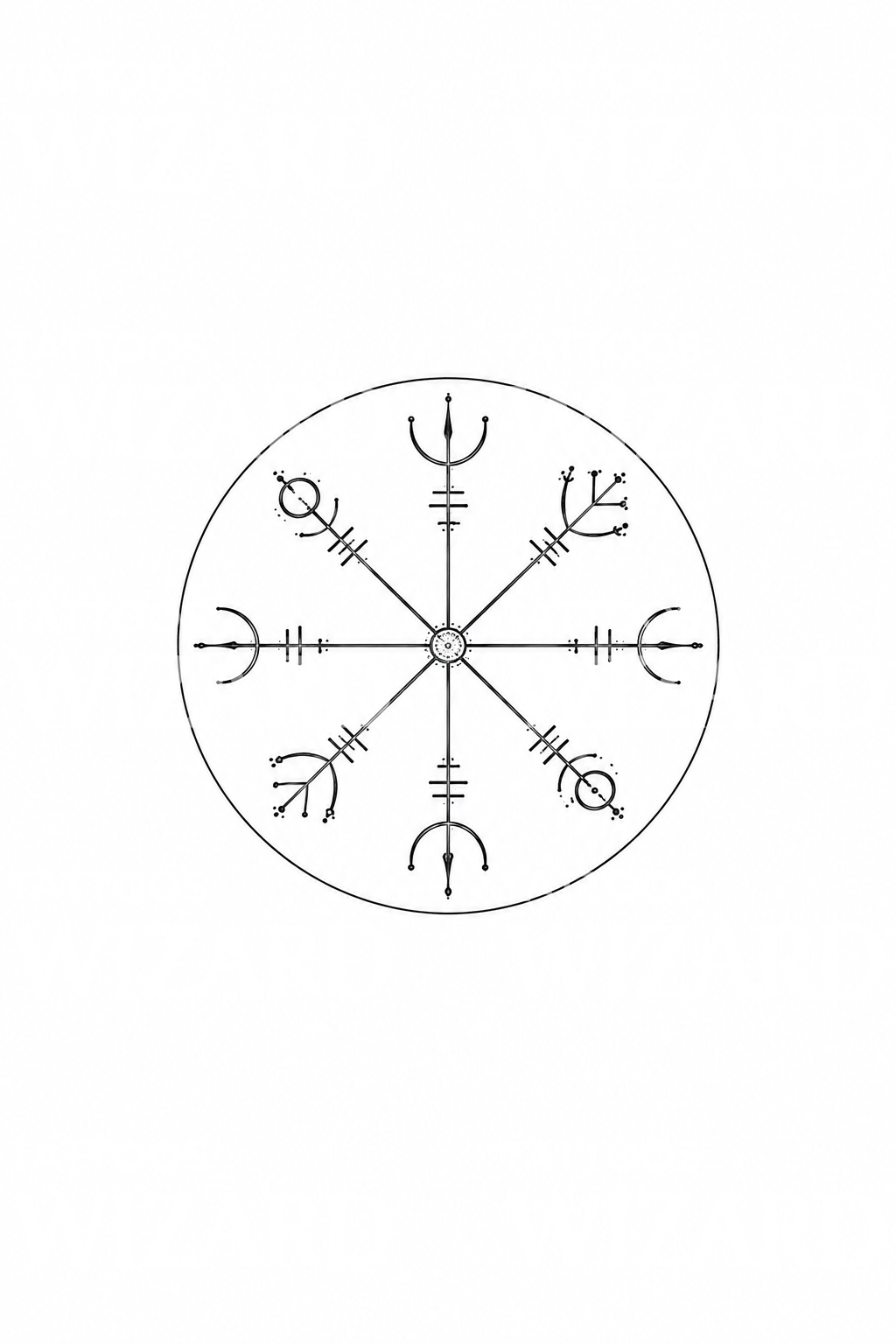 Ide Tato Kompas Viking Vegvisir Bergaya Fine Line