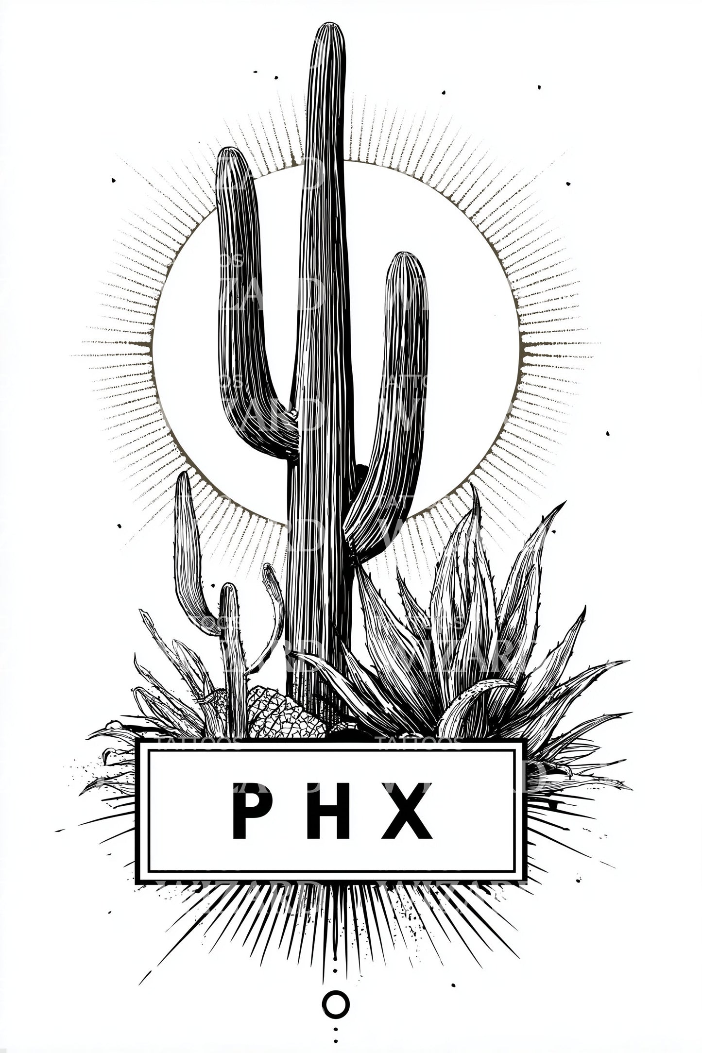 Fineline Cactus PHX Tattoo Idea