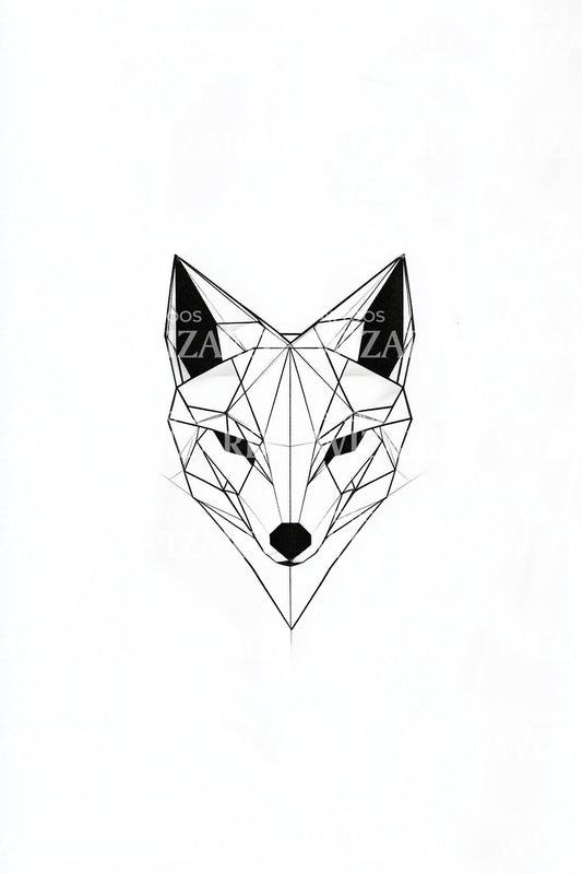 Fineline Fuchsmaske Tattoo Design