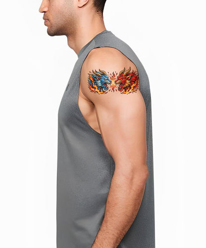 Twin Flame Beast Tattoo Design