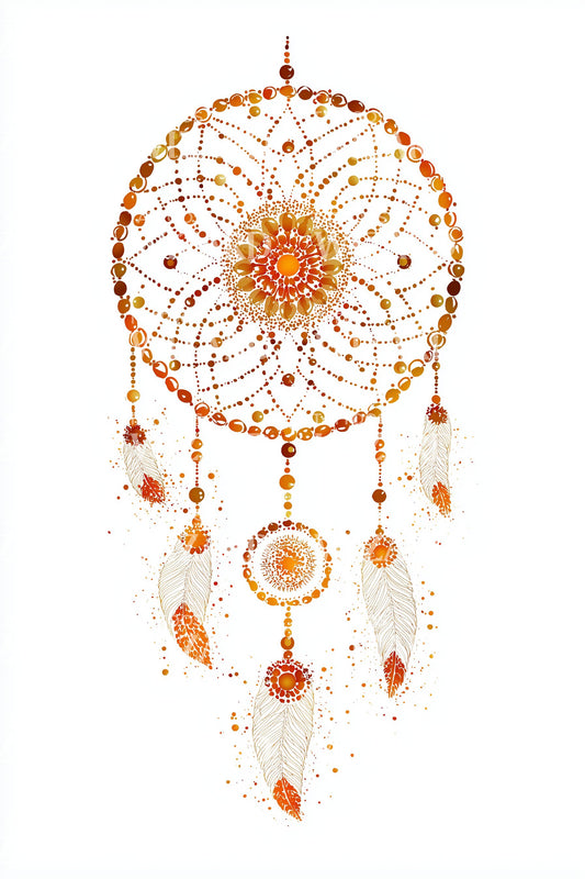 Fireburst Dreamcatcher Tattoo Design