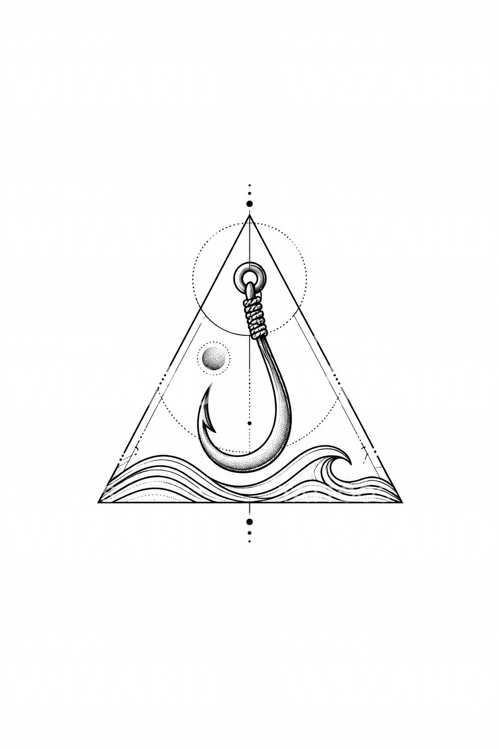 Fish Hook in Triangle Geometric Tattoo – Tattoos Wizard Designs