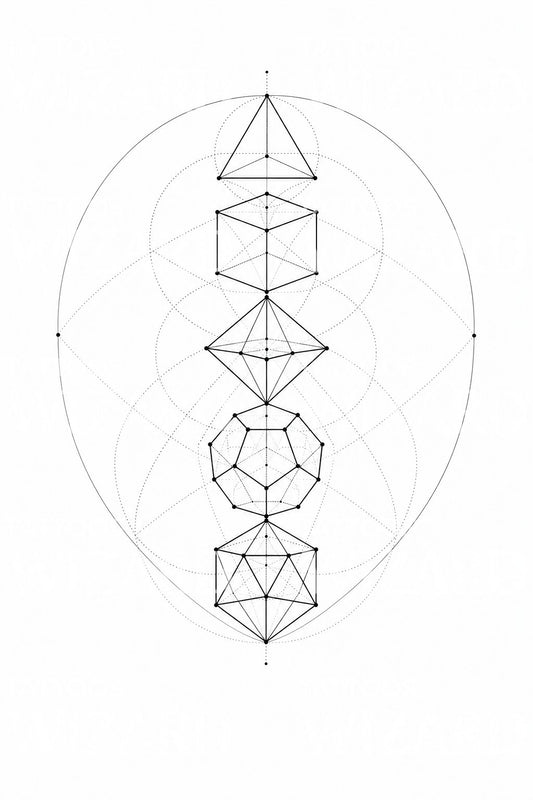 Five Platonic Solids Tattoo Design