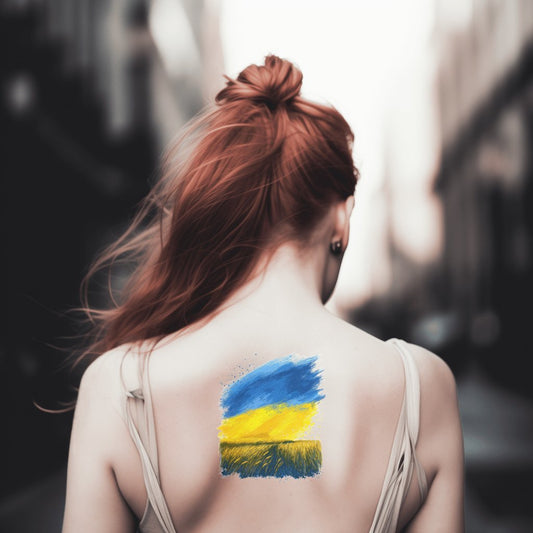 Oekraïne Vlag Landschap Tattoo Ontwerp