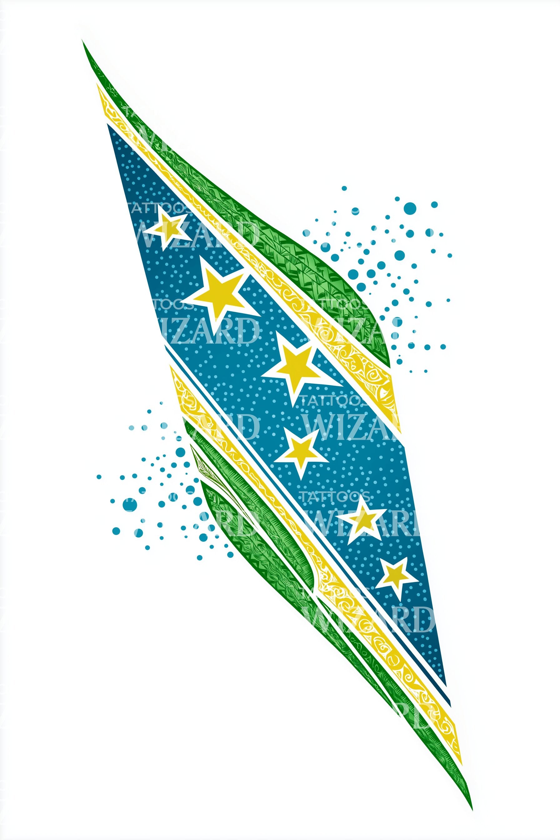 Flag Ribbon Wave Tattoo Idea – Tattoos Wizard Designs