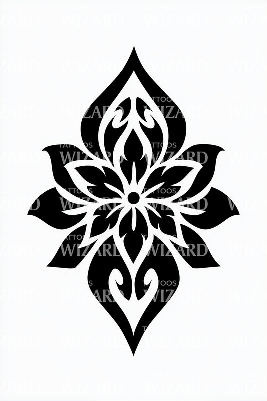 Flame Petal Diamond Tattoo Illustration