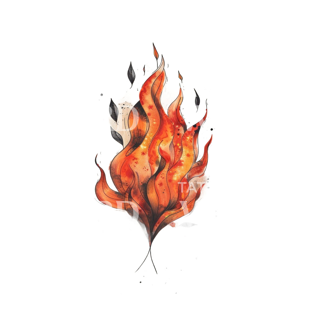 Conception de tatouage de flammes d’espoir