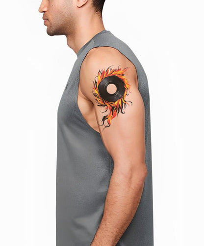 Flaming Eclipse Emblem Tattoo Design