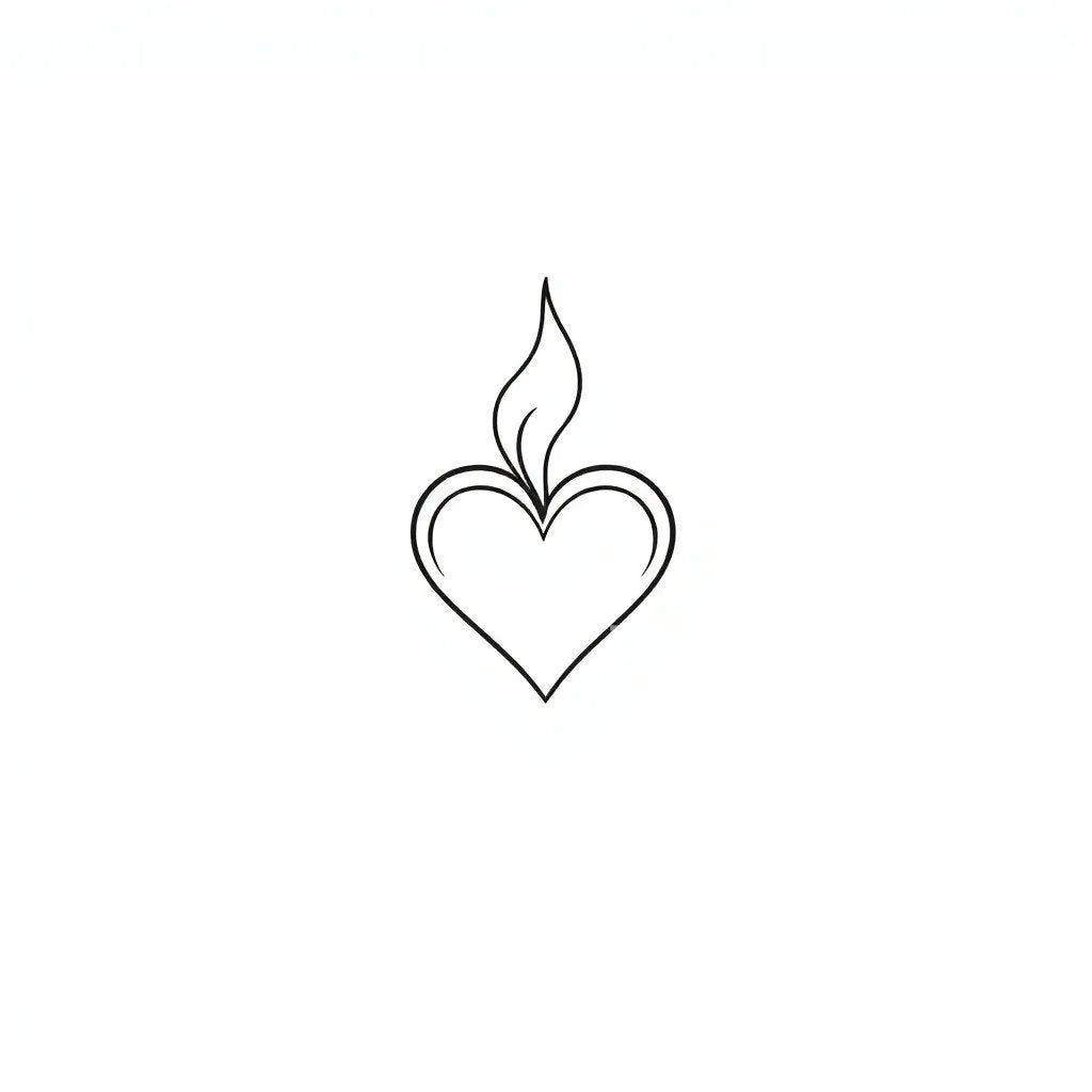 Flaming Heart Tattoo Design