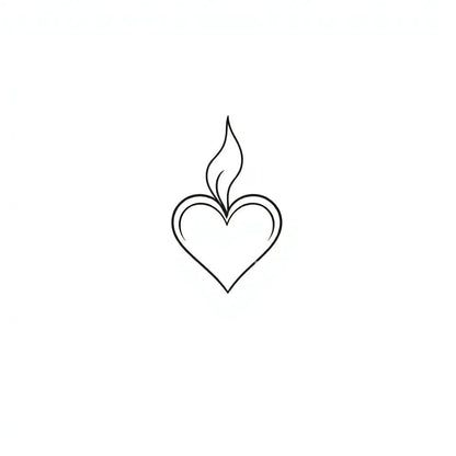 Flaming Heart Tattoo Design