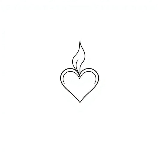 Flaming Heart Tattoo Design