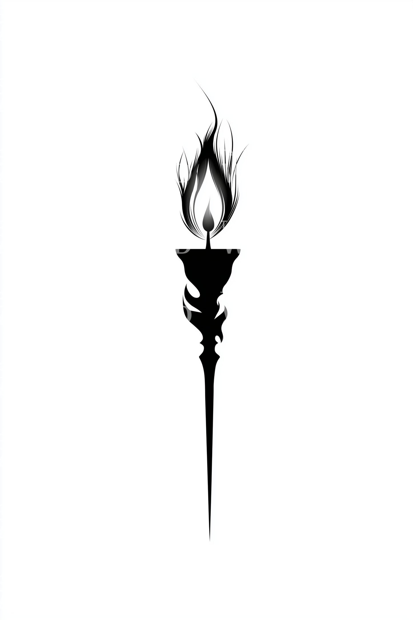 Flaming Torch Tattoo Illustration